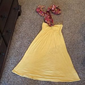 Sweetees brand midi dress with handkerchief detail